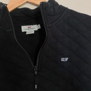 Vineyard Vines Black Quilted Pullover, Women’s size Small